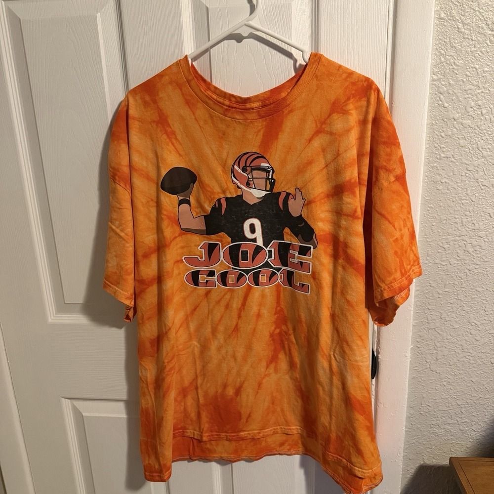 Joe Burrow Cincinnati Bengals NFL Tie-Dye Shirt 3XL Orange